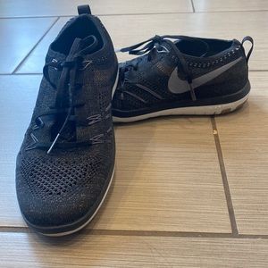 Nike Free Running Shoes (Size 7) - Black with Rose Gold Metallic flecks